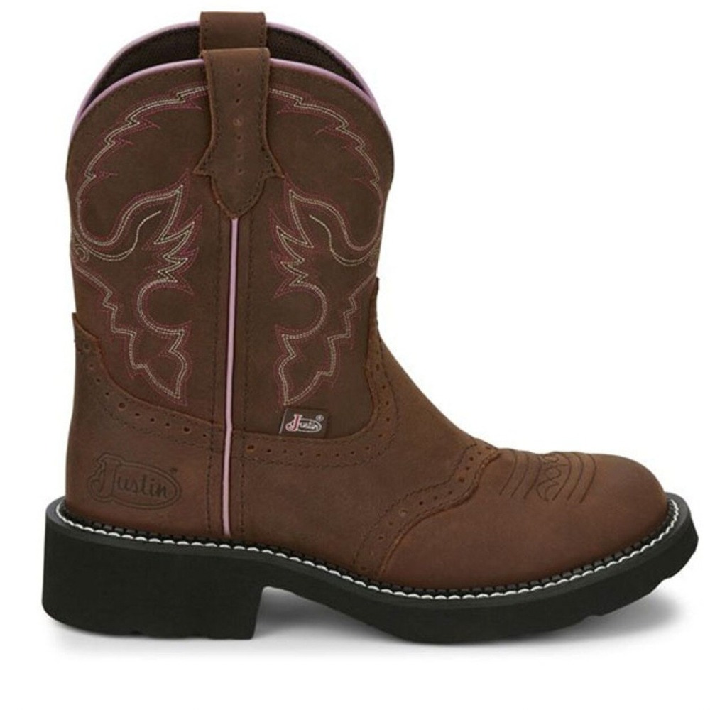 Justin Gypsy Gemma Western Cowgirl‎ Boots Brown Leather Round Toe Womens 7